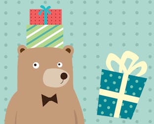 Funny bear thinking about a birthday