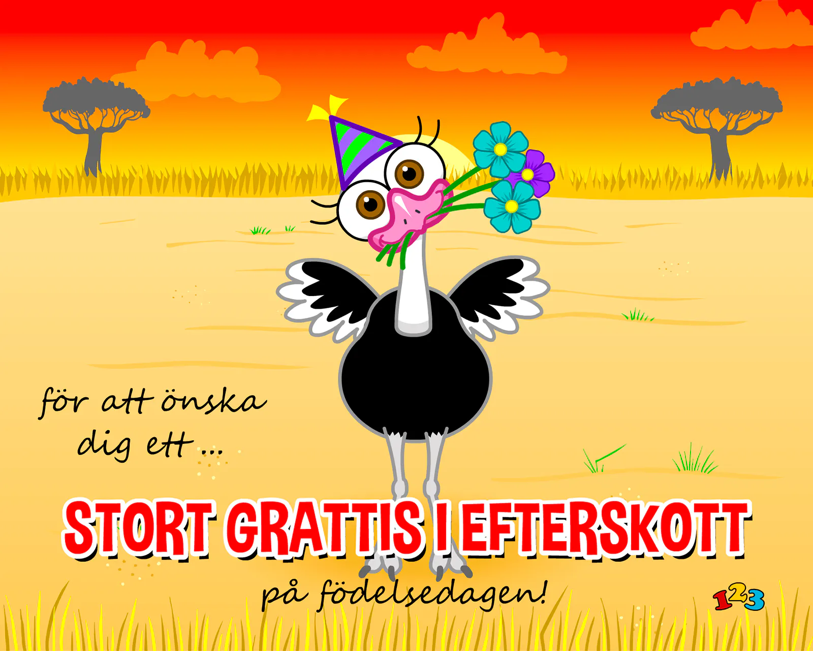 Försenad - Födelsedagskort - gratis vykort från 123kort.se